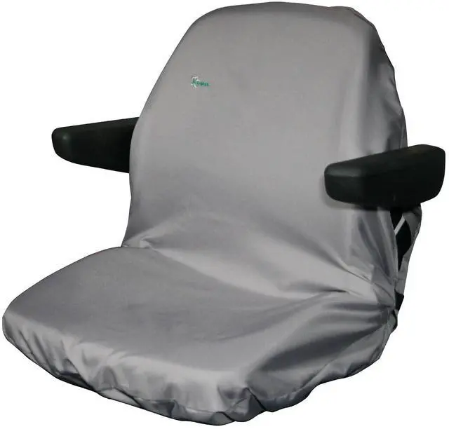 Main image of Town & Country Covers | Universal Tractor Seat Cover, Plant Hire Seat Cover, Standard & Large Size, Heavy Duty, Fast & Easy to Fit, Waterproof, Armrest & Headrest Slots (Grey, Large)