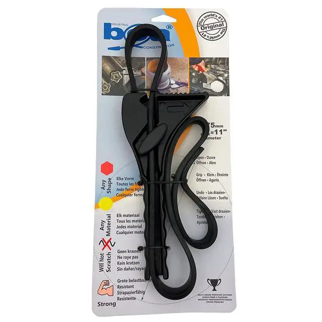 Alt view image 7 of 7 - Boa BO13010 Constrictor Strap Wrench with 12" Body and 39" Strap, Black Powder Finish