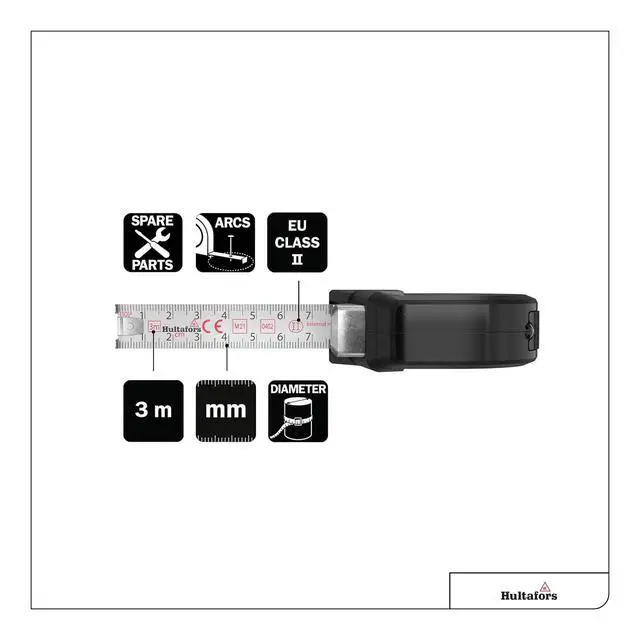 Alt view image 4 of 6 - Hultafors Talmeter Marking Measure Tape 3M 16Mm