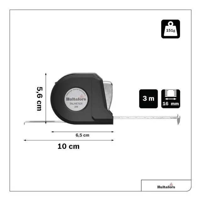 Alt view image 2 of 6 - Hultafors Talmeter Marking Measure Tape 3M 16Mm