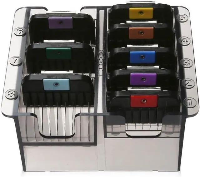 Alt view image 2 of 5 - Wahl Pro Animal Stainless Steel Attachment Combs - 8 Cutting Lengths - Color-Coded Dog & Cat Clipper Guides - Animal Grooming Essentials - Snag-Free Cutting - Multicolor 2