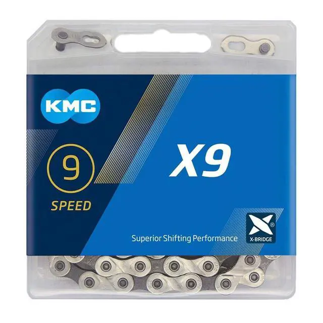 Alt view image 2 of 4 - KMC X9 9 Speed Chain, Silver/Grey, 122 Link