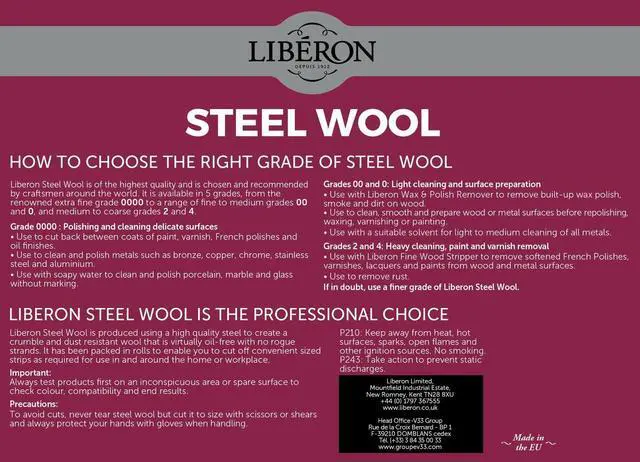 Alt view image 2 of 3 - Liberon Steel Wool #0000 1kg Roll