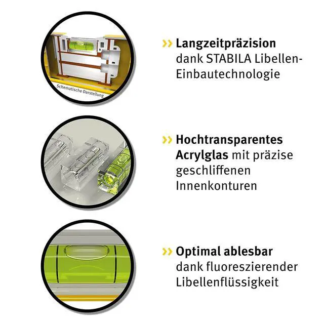 Alt view image 5 of 6 - Stabila 16670/0 25 cm "Torpedo Type 81 SV REM W360" Spirit Level With Bag - Yellow/Black