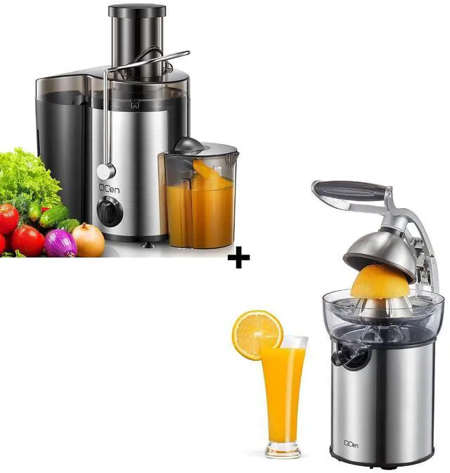 Main image of Qcen 500W Juicer Machine Black and Electric Citrus Juicer Squeezer Bundle