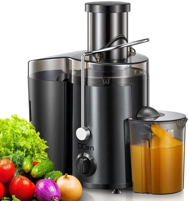 Alt view image 2 of 7 - QCen 500W Juicer Machine Metallic Black and Electric Citrus Juicer Squeezer Bundle