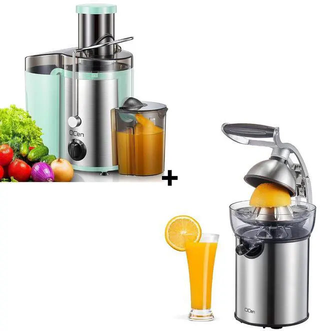 Main image of Qcen 500W Juicer Machine Aque and Electric Citrus Juicer Squeezer Bundle