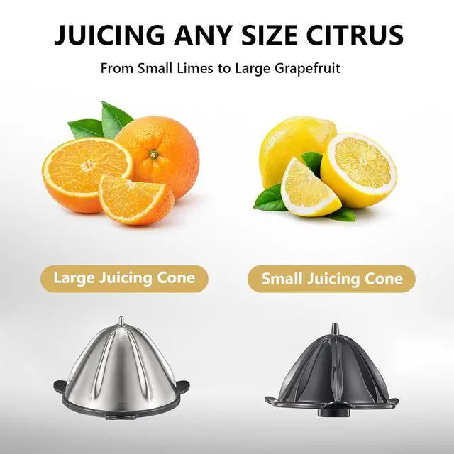 Alt view image 7 of 7 - Qcen 500W Juicer Machine Black and Electric Citrus Juicer Squeezer Bundle