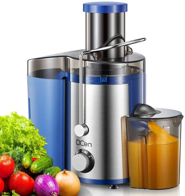Main image of Juicer Machine, 800W Centrifugal Juicer Extractor with Wide Mouth 3 Feed Chute for Fruit Vegetable, Easy to Clean, Stainless Steel, BPA-free (Blue)