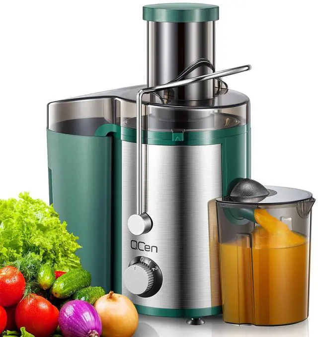 Main image of Juicer Machine, 800W Centrifugal Juicer Extractor with Wide Mouth 3 Feed Chute for Fruit Vegetable, Easy to Clean, Stainless Steel, BPA-free (Green)