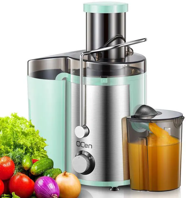 Main image of Juicer Machine, 800W Centrifugal Juicer Extractor with Wide Mouth 3 Feed Chute for Fruit Vegetable, Easy to Clean, Stainless Steel, BPA-free (Aqua)