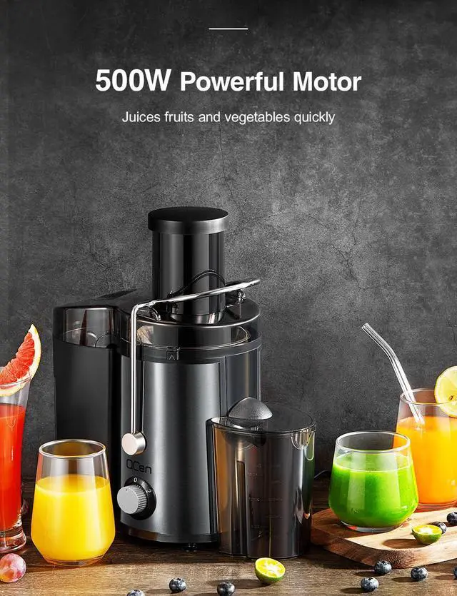 Alt view image 5 of 7 - Juicer Machine, 800W Centrifugal Juicer Extractor with Wide Mouth 3 Feed Chute for Fruit Vegetable, Easy to Clean, Stainless Steel, BPA-free (Metallic Black)