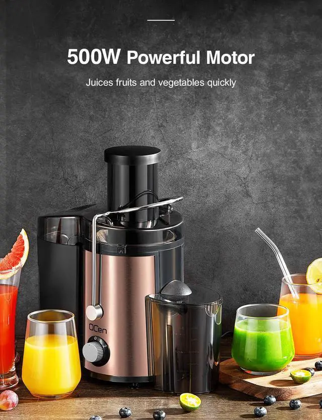 Alt view image 5 of 7 - Juicer Machine, 800W Centrifugal Juicer Extractor with Wide Mouth 3 Feed Chute for Fruit Vegetable, Easy to Clean, Stainless Steel, BPA-free (Rose Gold)