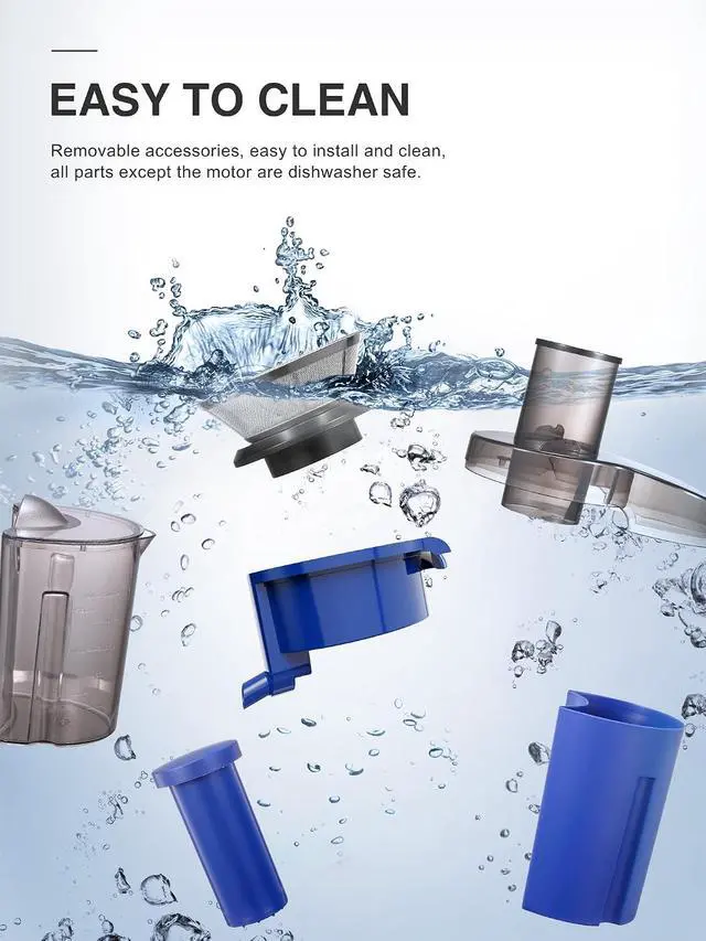 Alt view image 6 of 7 - QCen Centrifugal Juicer Machine Blue and 6PCS Glass Bottle Bundle