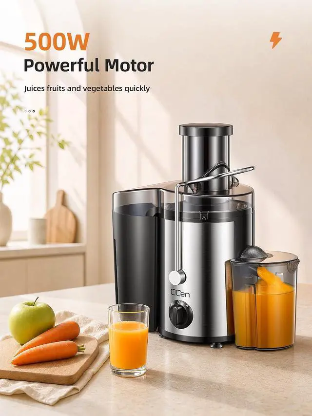 Alt view image 4 of 6 - 500W Centrifugal Juicer with 3" Feed Chute, BPA-Free Black