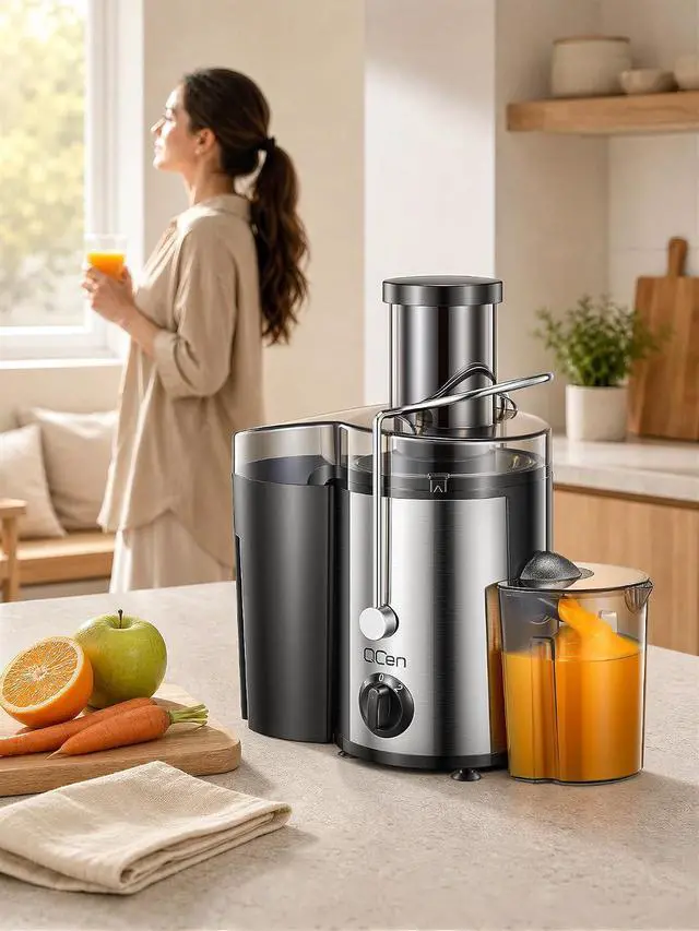 Alt view image 6 of 6 - 500W Centrifugal Juicer with 3" Feed Chute, BPA-Free Black
