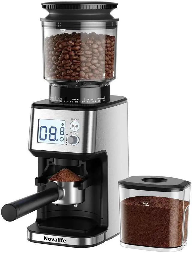 Main image of Conical Burr Coffee Grinder, 51 Precise Grind Settings Automatic Coffee Grinder, Smart Dual Control LED Display, 1-12 Cups, with Portafilter Holder, Anti-StaticStainless Steel, Memory Function