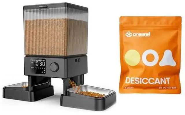 Main image of Automatic Cat Feeder for 2 Cats with 6 Packs Pet Dry Food Desiccant Bag
