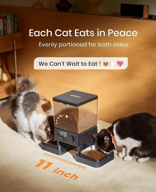 Alt view image 2 of 7 - Automatic Cat Feeder & 2 Replacement Stainless Steel Bowls