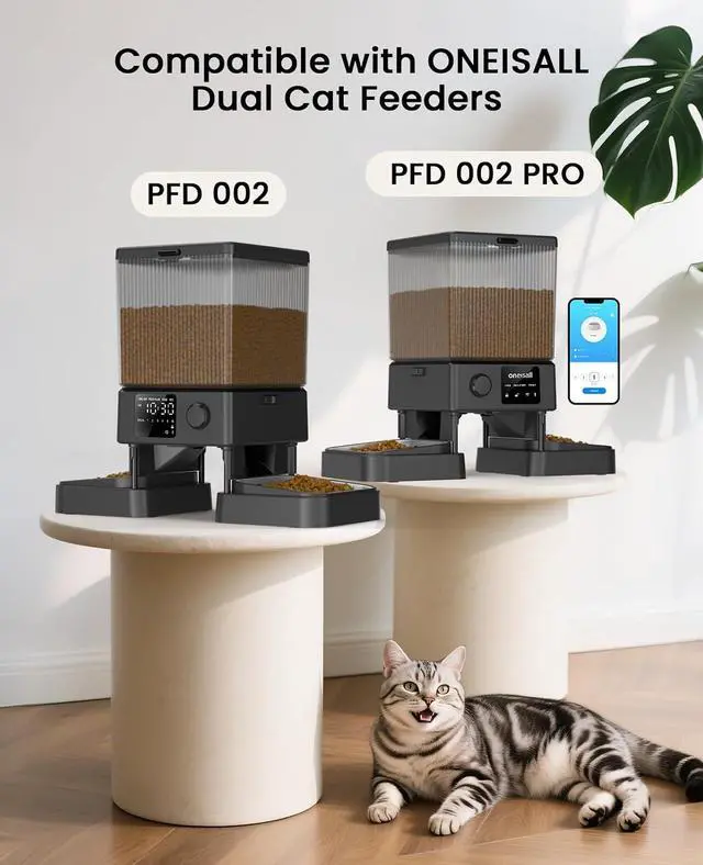 Alt view image 6 of 6 - Automatic Cat Feeder for 2 Cats with 6 Packs Pet Dry Food Desiccant Bag
