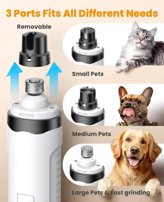 Alt view image 6 of 7 - Dog Nail Grinder and Paw Trimmer Kit 3 in 1 and Dog Grooming Clippers for Thick Heavy Coats