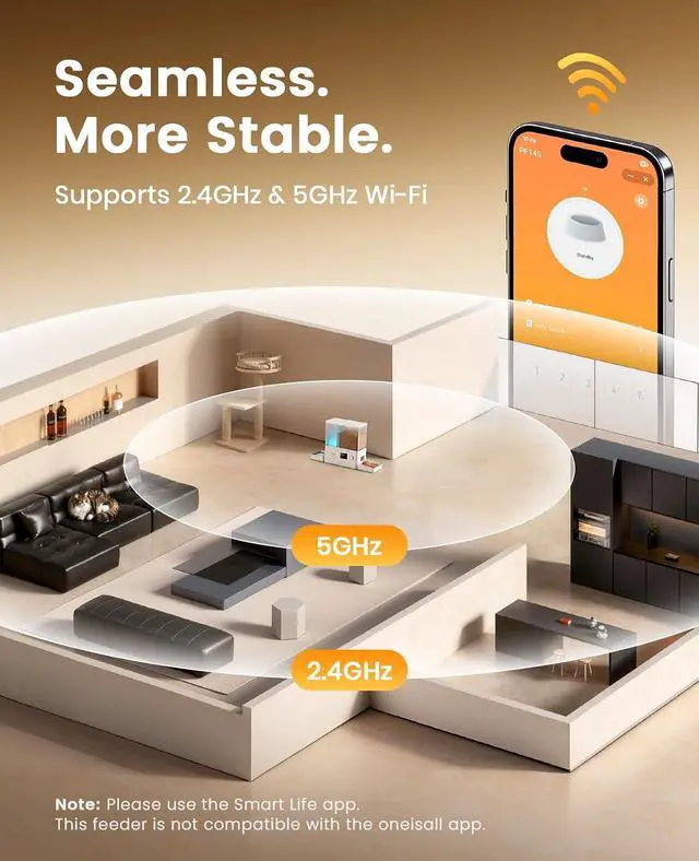 Alt view image 3 of 7 - 5G WiFi Automatic Cat Feeder and Water Dispenser, 36Cups/8.5L | App Control, 2-in-1 Auto Cat Feeder, Gravity Water Dispenser, Large Capacity, Smart Cat Feeder for Dry Food, for Cats, Pets
