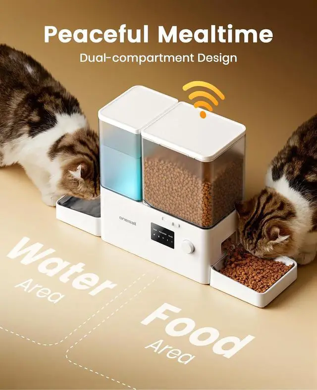 Alt view image 5 of 7 - 5G WiFi Automatic Cat Feeder and Water Dispenser, 36Cups/8.5L | App Control, 2-in-1 Auto Cat Feeder, Gravity Water Dispenser, Large Capacity, Smart Cat Feeder for Dry Food, for Cats, Pets