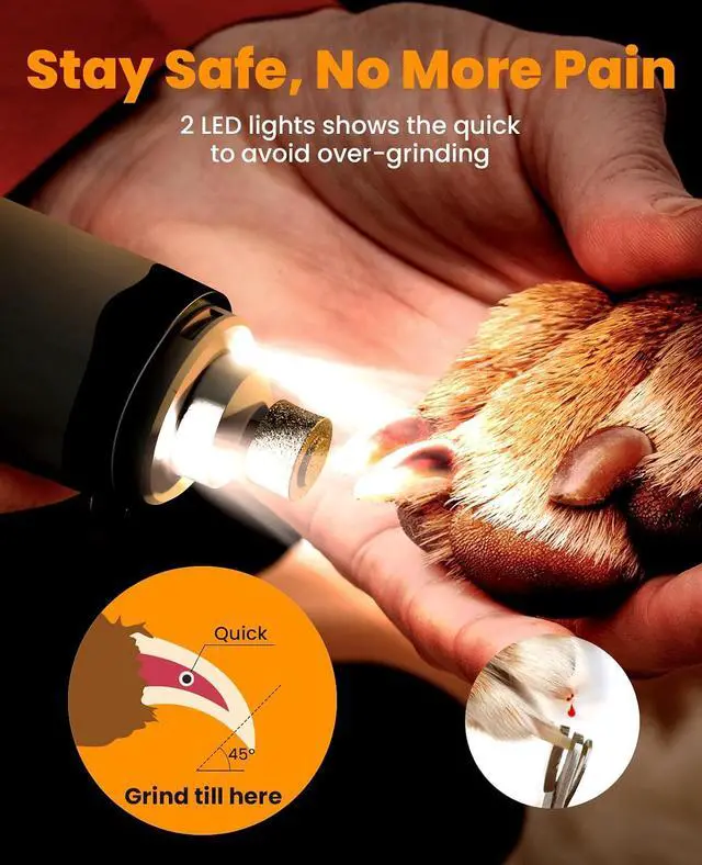 Alt view image 6 of 7 - Dog Shaver Clippers Low Noise, Dog Nail Grinder and Paw Trimmer Kit