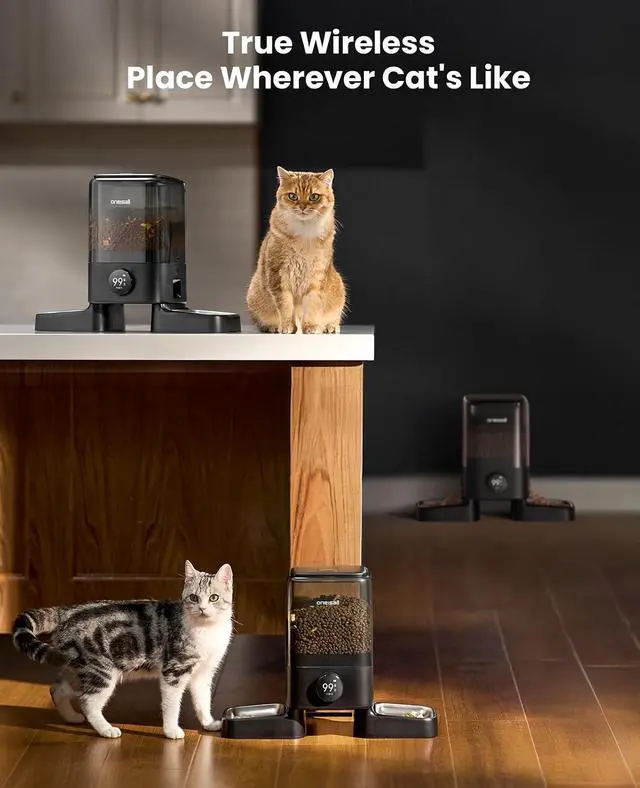 Alt view image 4 of 7 - 2.4G Cordless Automatic Cat Feeder, 20 Cups/5L | 100-Day Rechargeable Battery Life, Time Meal, App Remote Control, Large Kibble, Timed Meals, Feed Now, Precise Portions