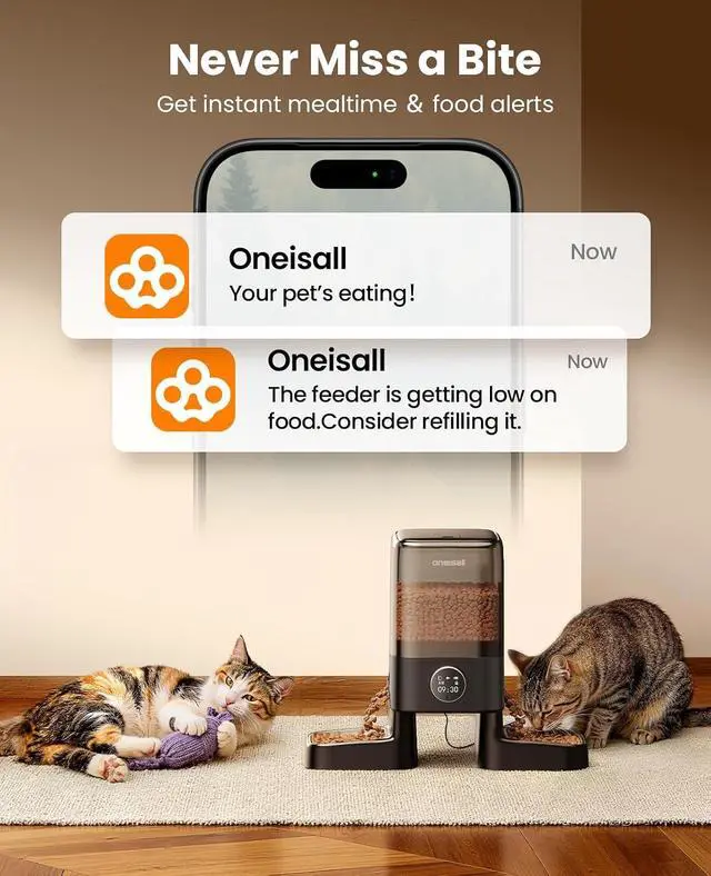 Alt view image 7 of 7 - Automatic Cat Feeder with Camera for 2 Cats Pets, 20 Cups/5L | 5G Wi-Fi, Dual Cameras, HD Night Vision, 2-Way Audio, Motion-Activated Alerts, APP Remote Control, Feed Now, Feeding Logs