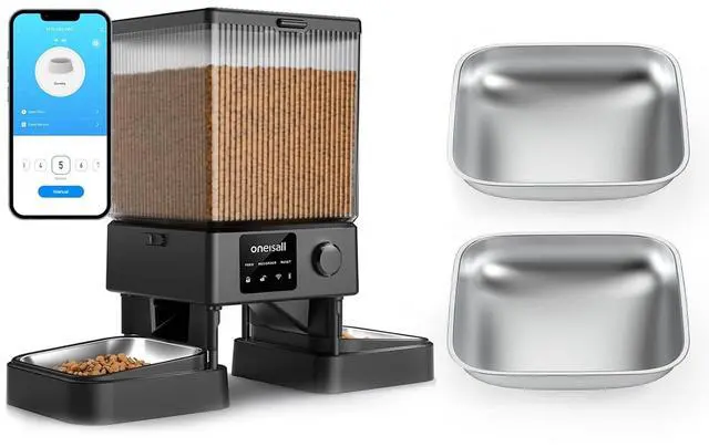 Main image of 5G Automatic Cat Feeder & 2 Stainless Steel Bowls