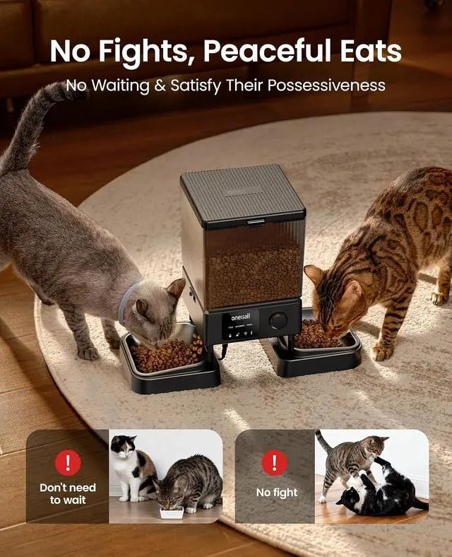 Alt view image 5 of 7 - 5G Automatic Cat Feeder & 2 Stainless Steel Bowls