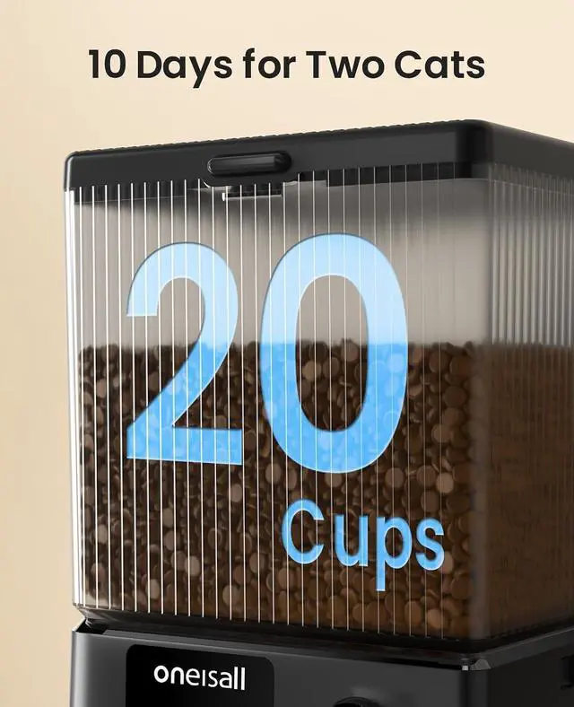 Alt view image 6 of 7 - 5G Automatic Cat Feeder & 2 Stainless Steel Bowls