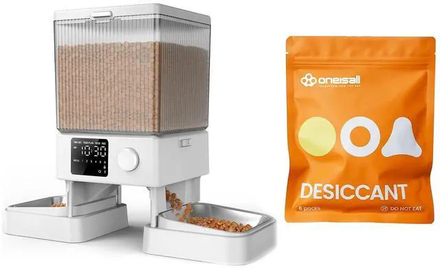 Main image of Automatic Cat Feeder for 2 Cats with 6 Packs Pet Dry Food Desiccant Bag