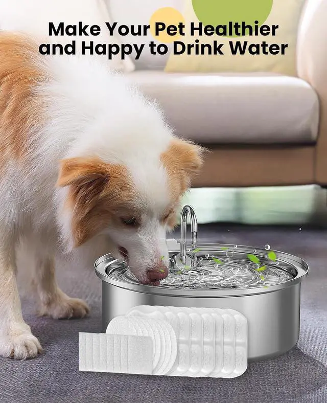 Alt view image 6 of 7 - Replacement 8 Set Filters for PWF-002 7L Dog Water Fountain | Contain 8Sets Filter,Higher Adsorption Efficiency,Wide Compatibility,Dual Pump Protection, Lower Long-term Pet Expenses
