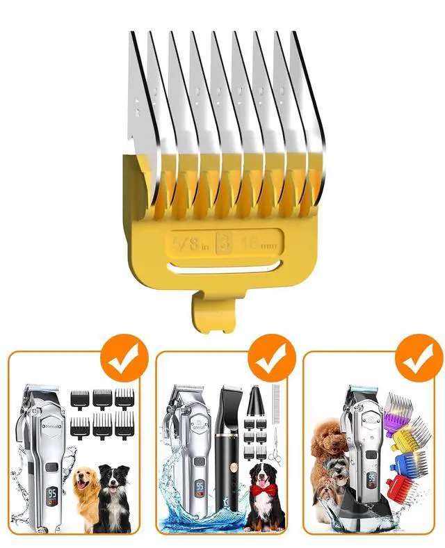 Alt view image 2 of 3 - 16 mm yellow metal combs for dog clippers