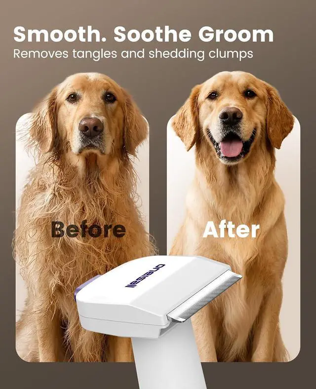 Alt view image 5 of 7 - Dog Hair Vacuum Shedding Grooming Brush Kits for Pet Thick Coats | 15000Pa,3 Suction Low Noise,1.5L Dust Cup,5 in 1 Kits(Grooming/Deshedding/Cleaning Brush,Remover Roller,Crevice Tool), LM5