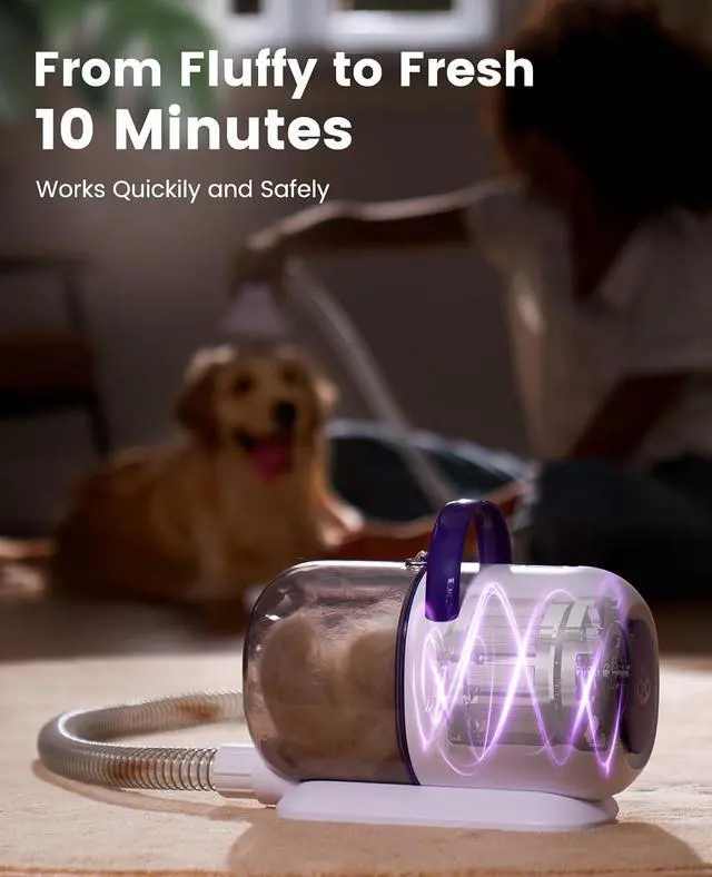 Alt view image 6 of 7 - Dog Hair Vacuum Shedding Grooming Brush Kits for Pet Thick Coats | 15000Pa,3 Suction Low Noise,1.5L Dust Cup,5 in 1 Kits(Grooming/Deshedding/Cleaning Brush,Remover Roller,Crevice Tool), LM5