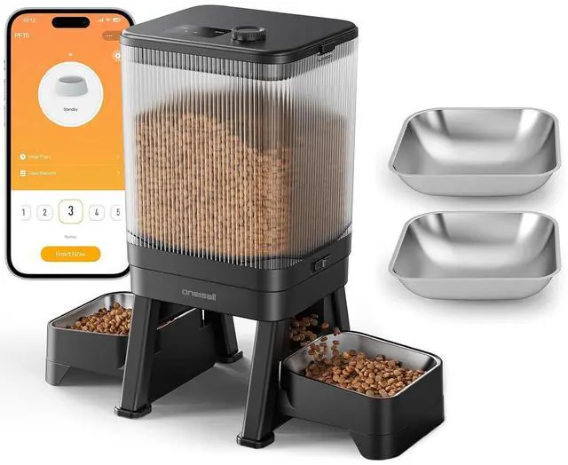 Main image of 7L 5G Automatic Cat Feeder for 2 Cats & Replacement Bowls