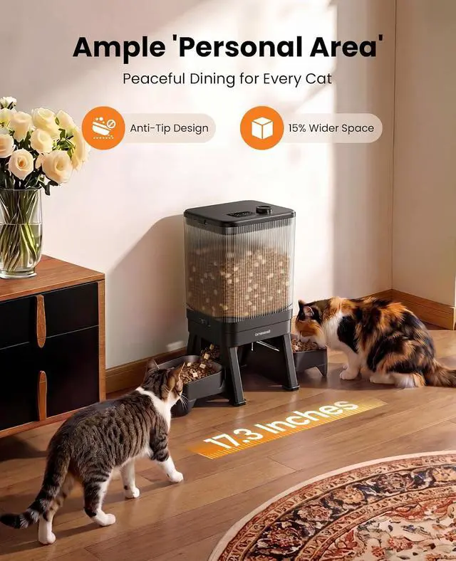 Alt view image 2 of 7 - 7L Automatic Cat Feeder for 2 Cats & Replacement Bowls