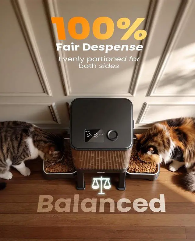 Alt view image 3 of 7 - 7L Automatic Cat Feeder for 2 Cats & Replacement Bowls
