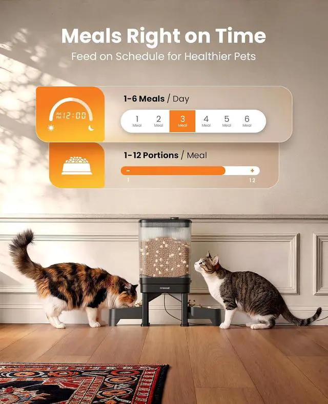 Alt view image 6 of 7 - 7L Automatic Cat Feeder for 2 Cats & Replacement Bowls