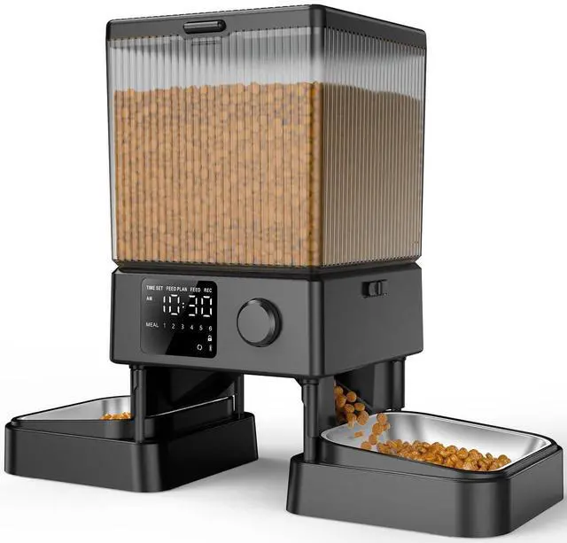 Alt view image 2 of 7 - Automatic Cat Feeder for 2 Cats & Anti-Bite Type-C Cable