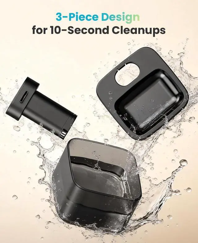 Alt view image 3 of 7 - 2.2L/74oz Wireless Cat Water Fountain | True Cordless,Ultra Quiet SilentFlow Pump,3 Flow Modes,Easy to Clean(3-Piece Design),4000mAh Rechargeable,5-Layer Filter