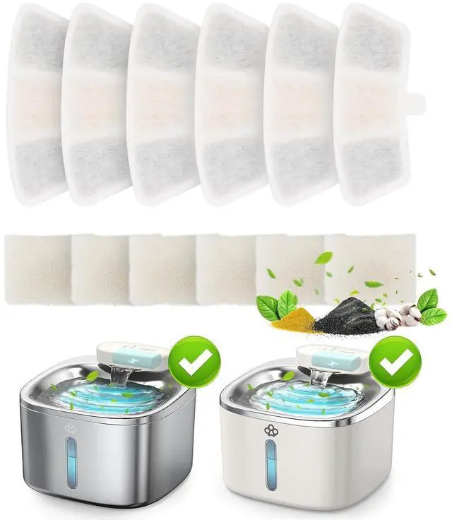 Main image of 6pcs Replacement Filters for PW04 3.5L Wireless Cat Water Fountain Only for Fountain B0DNJT76WJ, B0DMF2LH3Y and B0DSJ9F3M2
