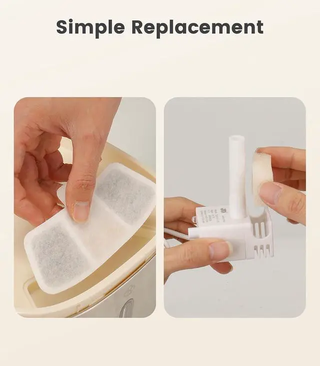 Alt view image 5 of 5 - 6pcs Replacement Filters for PW04 3.5L Wireless Cat Water Fountain Only for Fountain B0DNJT76WJ, B0DMF2LH3Y and B0DSJ9F3M2