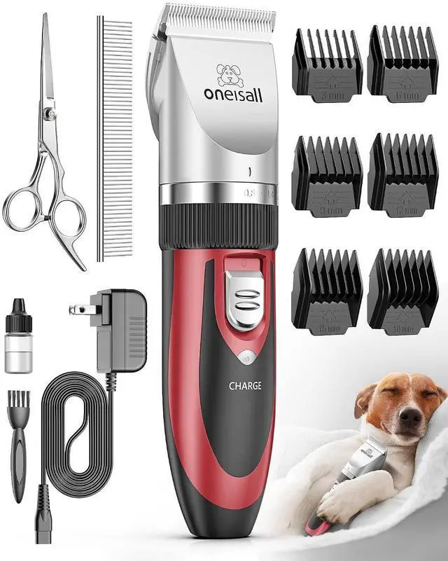 Main image of Dog Clippers Low Noise Grooming Kit for Dogs Cats Pets | Low Noise, Cordless & Long Battery Life, Simple for Beginners, 6 Guide Combs, Removable & Rinsable Blade