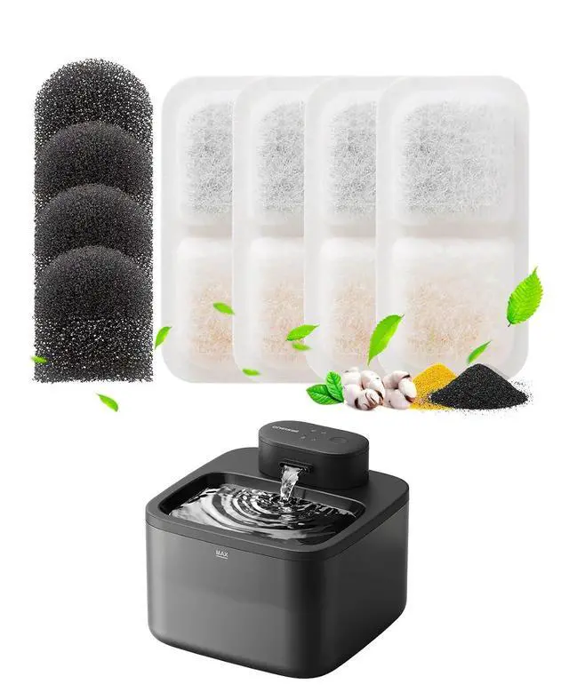 Alt view image 3 of 7 - 74oz/2.2L Wireless Cat Water Fountain with 5 PCS Filters, Cordless Pet Water Fountains, Battery Operated for Cats Indoor, 20dB Ultra-Quiet