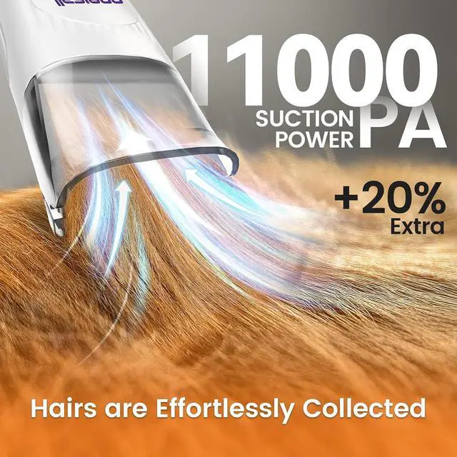 Alt view image 2 of 7 - Dog Grooming Vacuum with Clipper & Nail Grinder&Trimmer | 7 Pet Grooming Tools, Deshedding Brush, Removes Shedding Hair, Pet Home Cleaning,1.5L Dust Cup, Purple Available