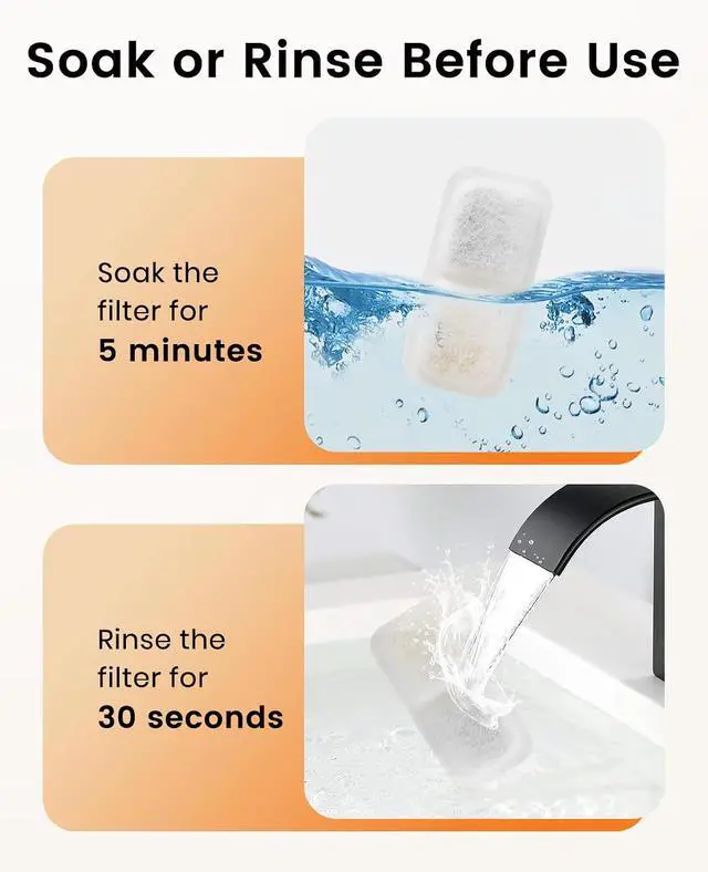 Alt view image 2 of 7 - Cat Water Fountain Filters Replacement, 4 Pack for 67oz/2L Stainless Steel Fountain, Easy to Install and Clean